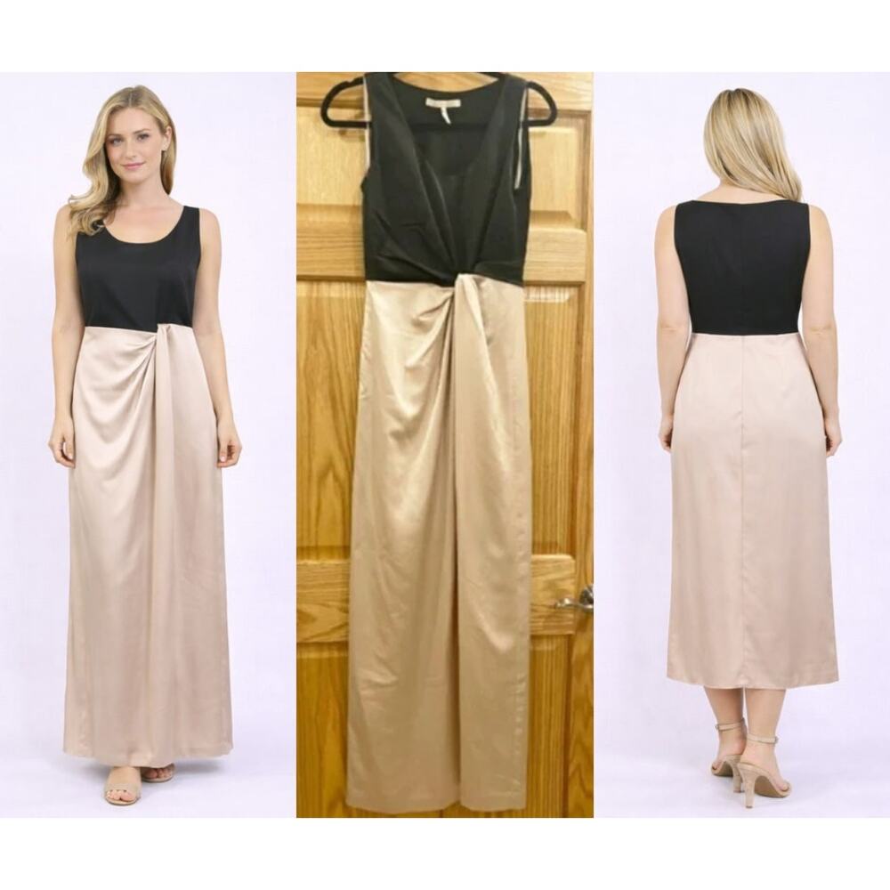 Halston Heritage Colorblock Draped Dress